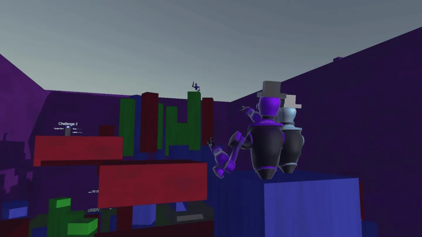 Gorilla Game players moving through a colorful challenge map