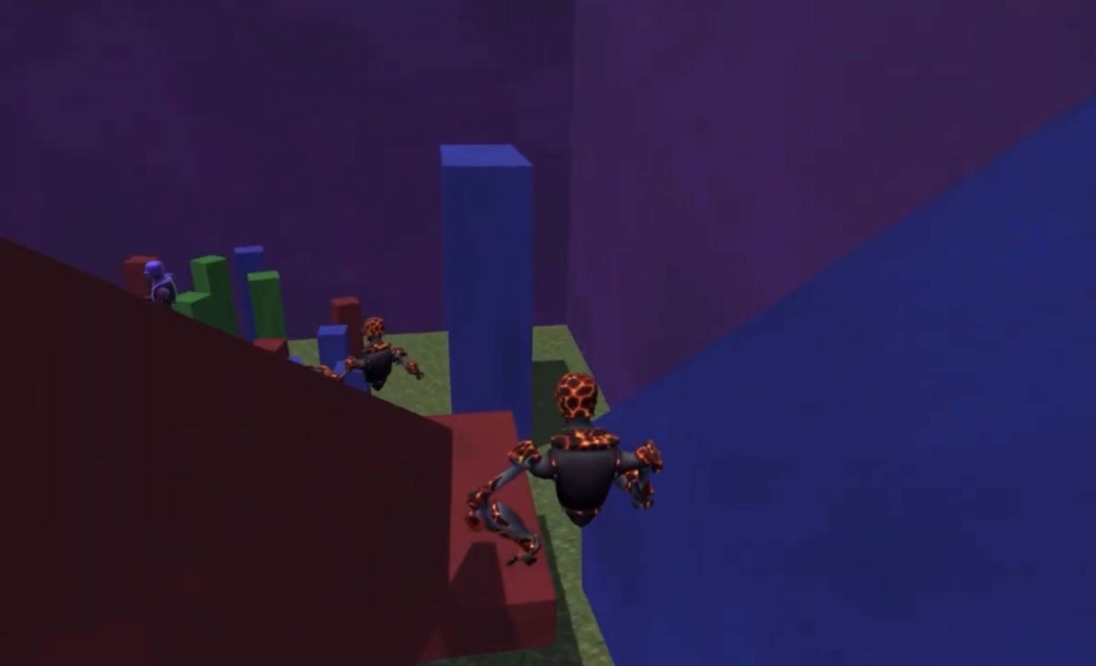 Gorilla Game players racing through a colorful obstacle course